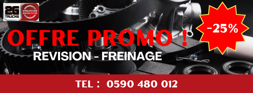 Offres spéciales - Tarif Promo - Forfaits Vidange et Plaquettes - Service Utilitaires - 2G Trucks Guadeloupe